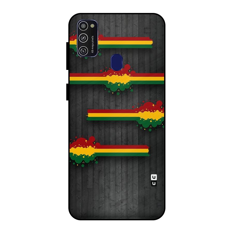 Tricolor Splash Design Metal Back Case for Galaxy M30s