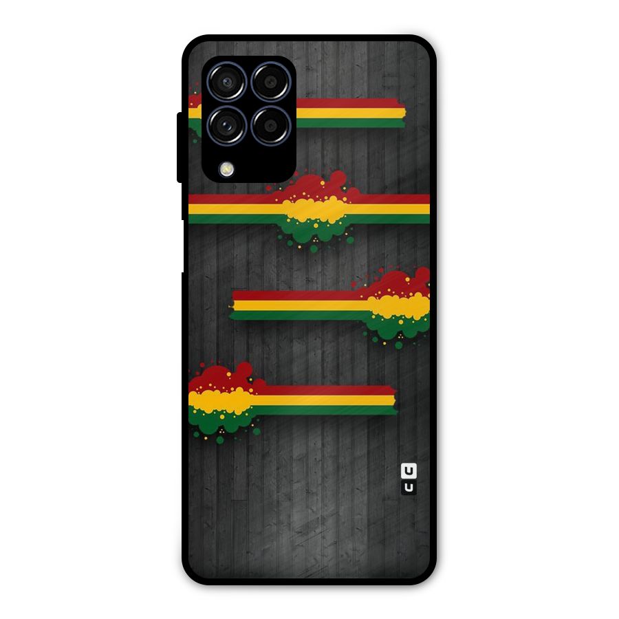 Tricolor Splash Design Metal Back Case for Galaxy M53 5G
