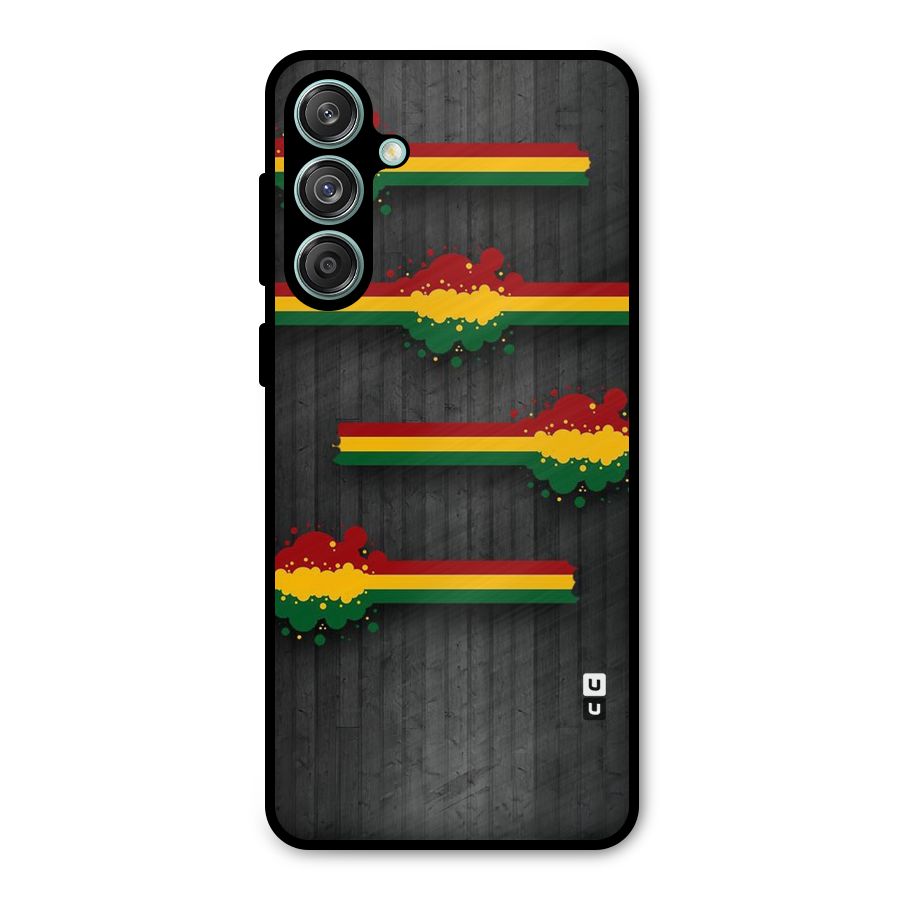Tricolor Splash Design Metal Back Case for Galaxy M55 5G