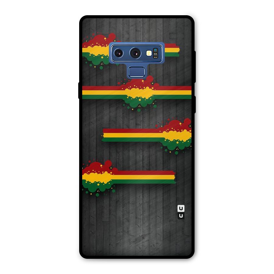 Tricolor Splash Design Metal Back Case for Galaxy Note 9