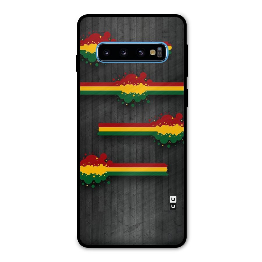 Tricolor Splash Design Metal Back Case for Galaxy S10