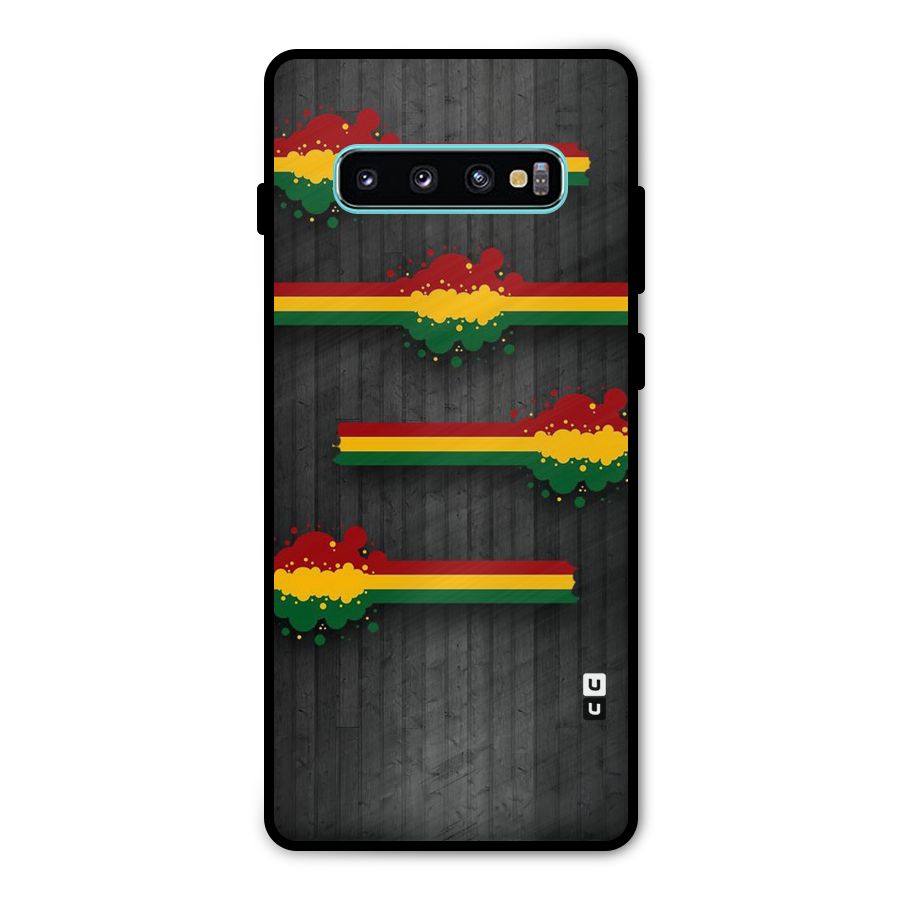 Tricolor Splash Design Metal Back Case for Galaxy S10 Plus