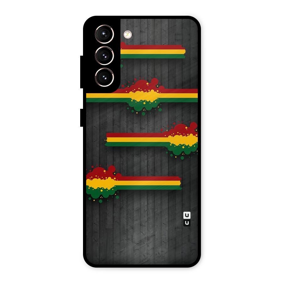 Tricolor Splash Design Metal Back Case for Galaxy S21 5G