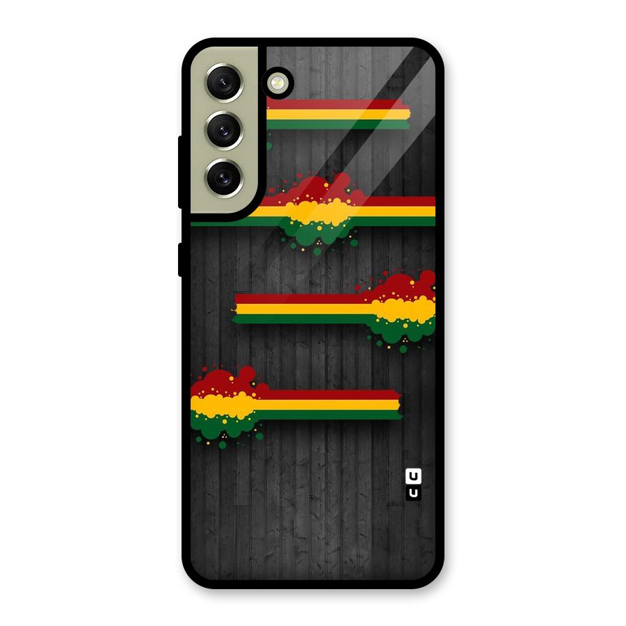 Tricolor Splash Design Metal Back Case for Galaxy S21 FE 5G (2023)