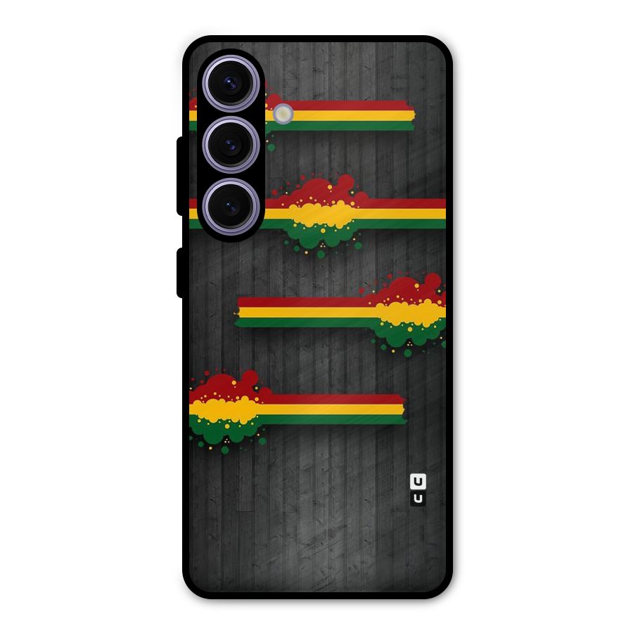Tricolor Splash Design Metal Back Case for Galaxy S24