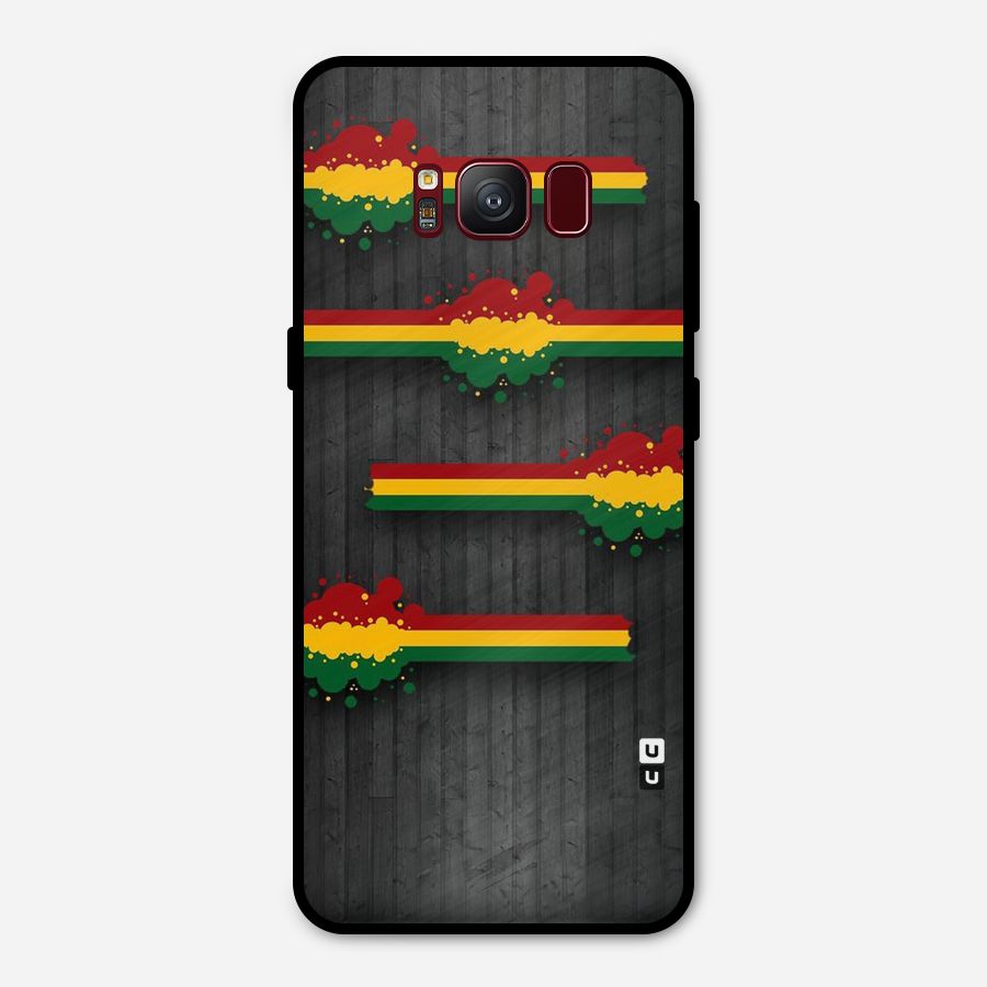 Tricolor Splash Design Metal Back Case for Galaxy S8