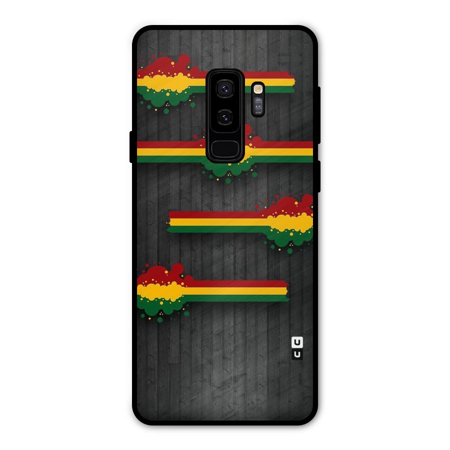 Tricolor Splash Design Metal Back Case for Galaxy S9 Plus