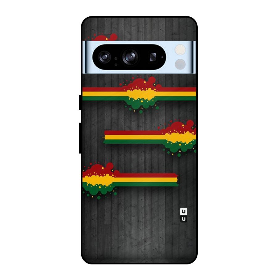 Tricolor Splash Design Metal Back Case for Google Pixel 8 Pro