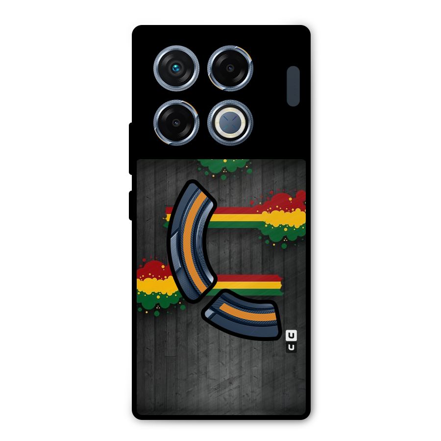 Tricolor Splash Design Metal Back Case for Infinix GT 20 Pro