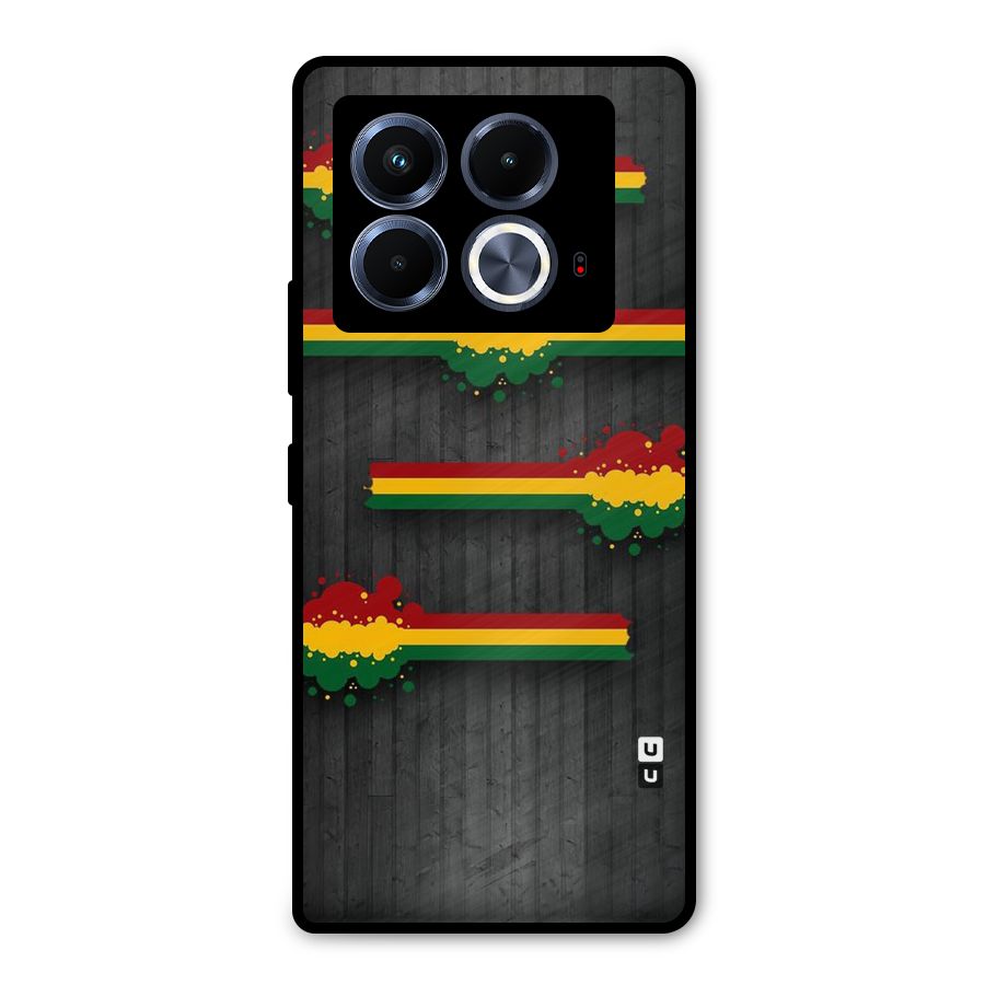 Tricolor Splash Design Metal Back Case for Infinix Note 40 5G