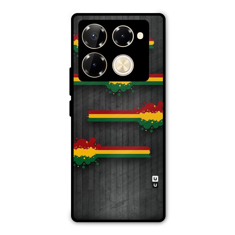 Tricolor Splash Design Metal Back Case for Infinix Note 40 Pro