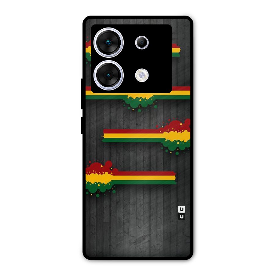 Tricolor Splash Design Metal Back Case for Infinix Zero 30 5G
