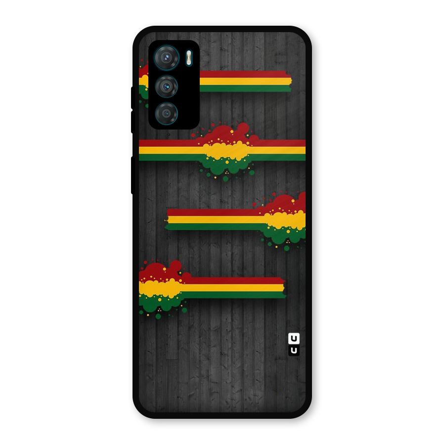 Tricolor Splash Design Metal Back Case for Moto G42