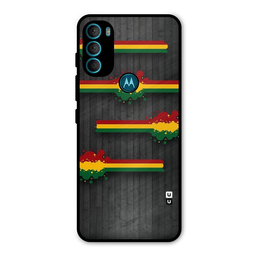 Tricolor Splash Design Metal Back Case for Moto G71 5G
