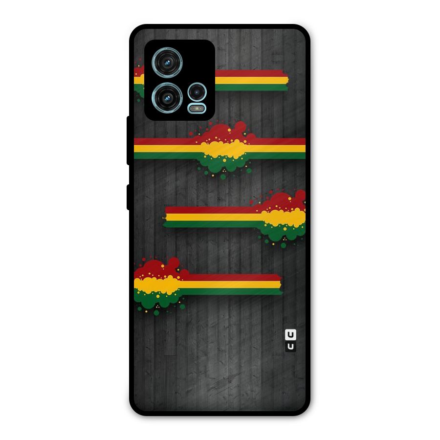Tricolor Splash Design Metal Back Case for Moto G72