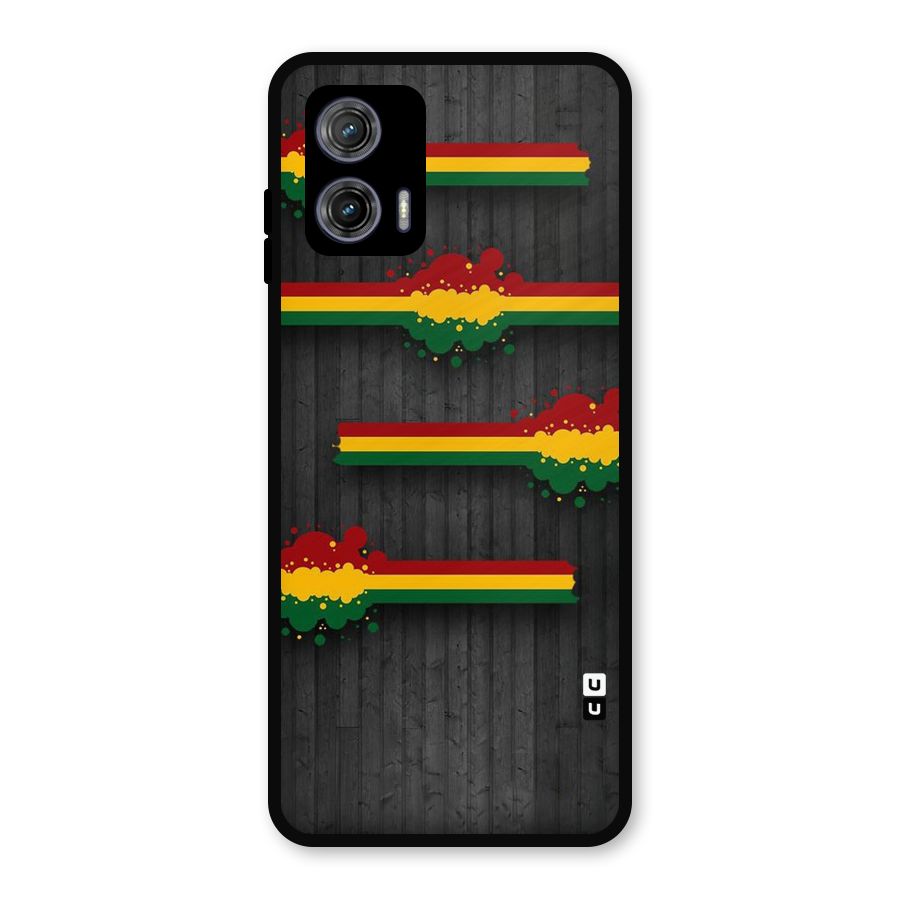 Tricolor Splash Design Metal Back Case for Moto G73