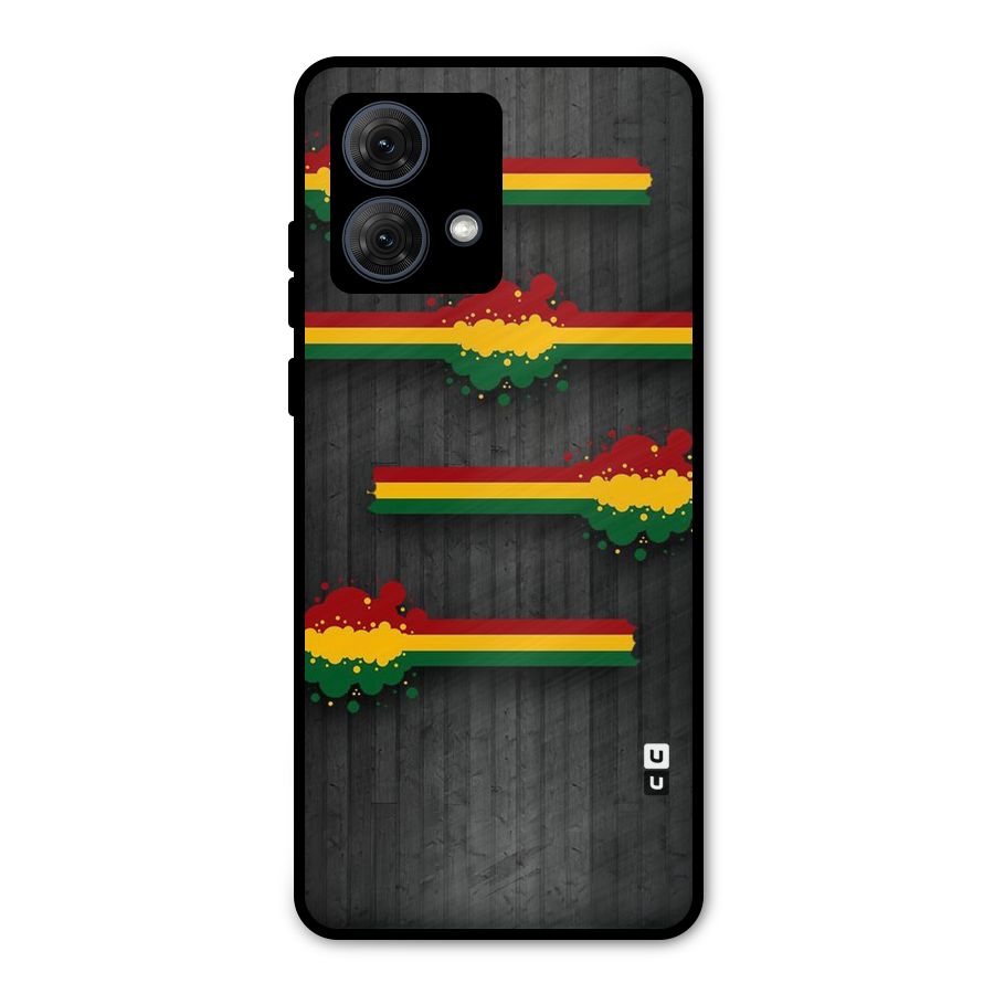 Tricolor Splash Design Metal Back Case for Moto G84