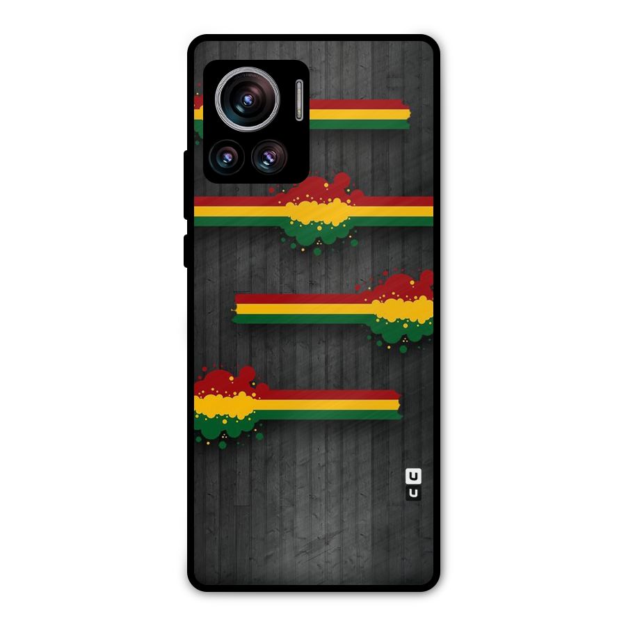 Tricolor Splash Design Metal Back Case for Motorola Edge 30 Ultra