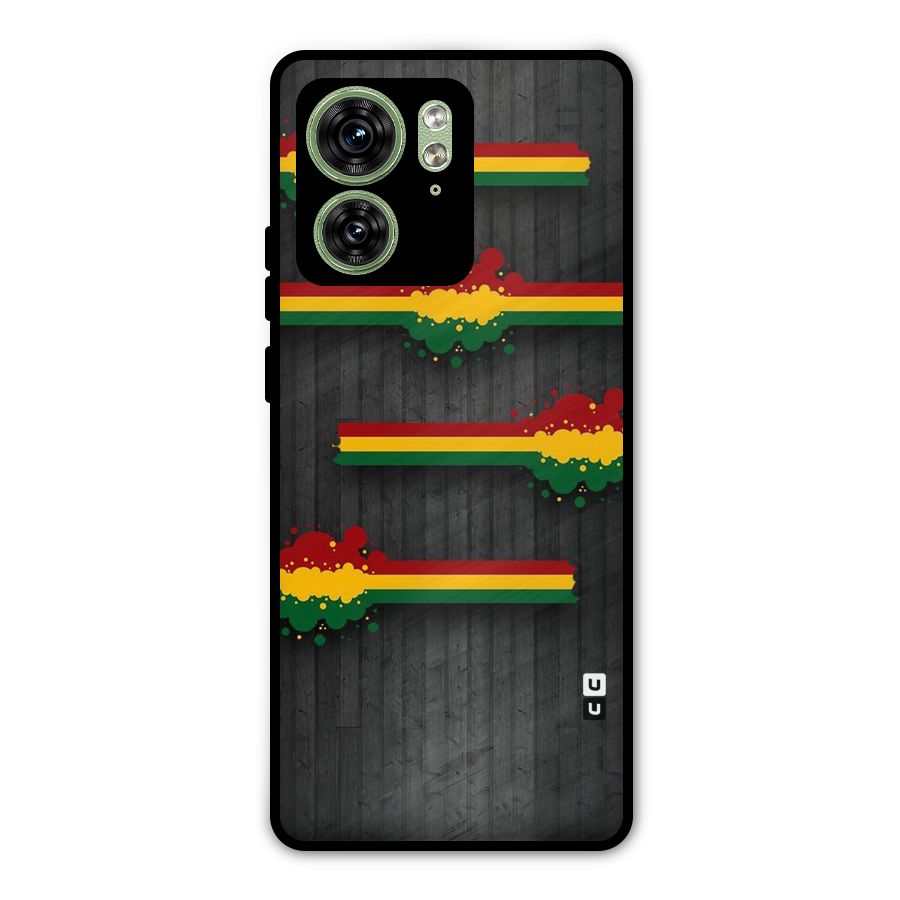 Tricolor Splash Design Metal Back Case for Motorola Edge 40 5G