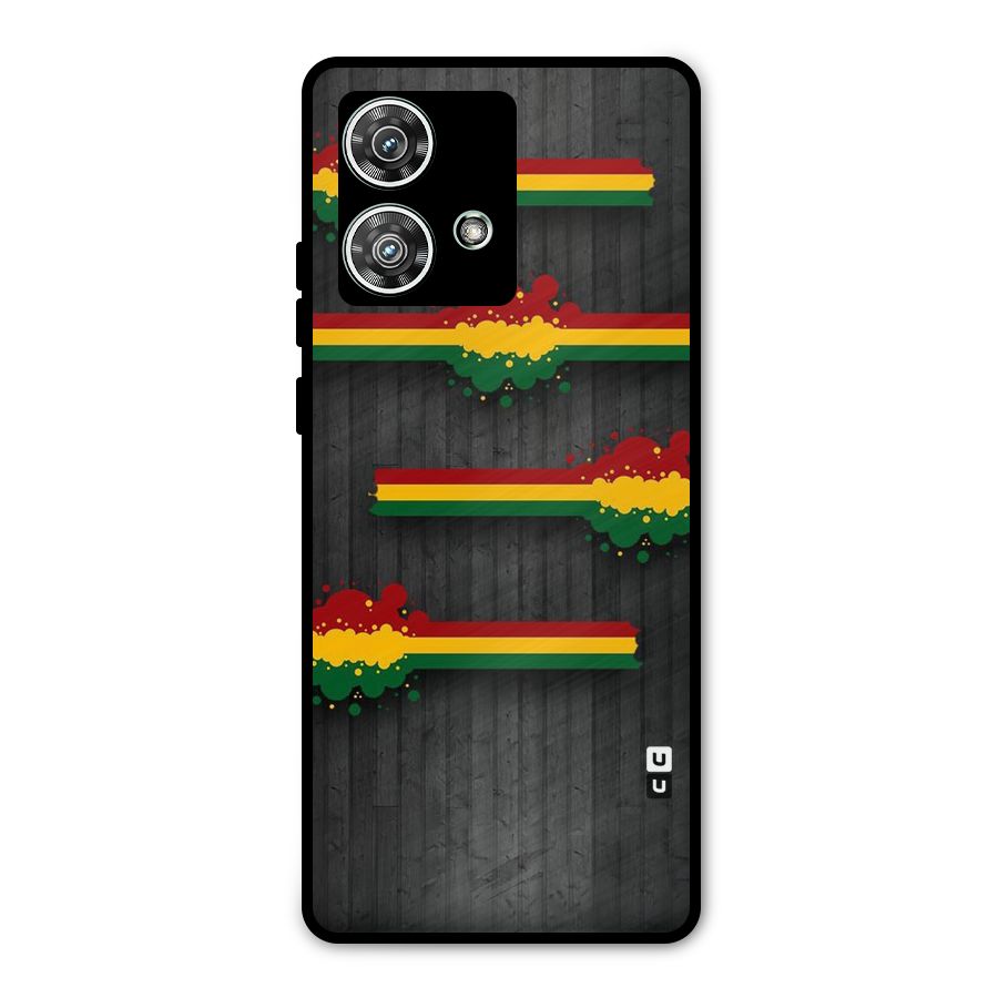 Tricolor Splash Design Metal Back Case for Motorola Edge 40 Neo