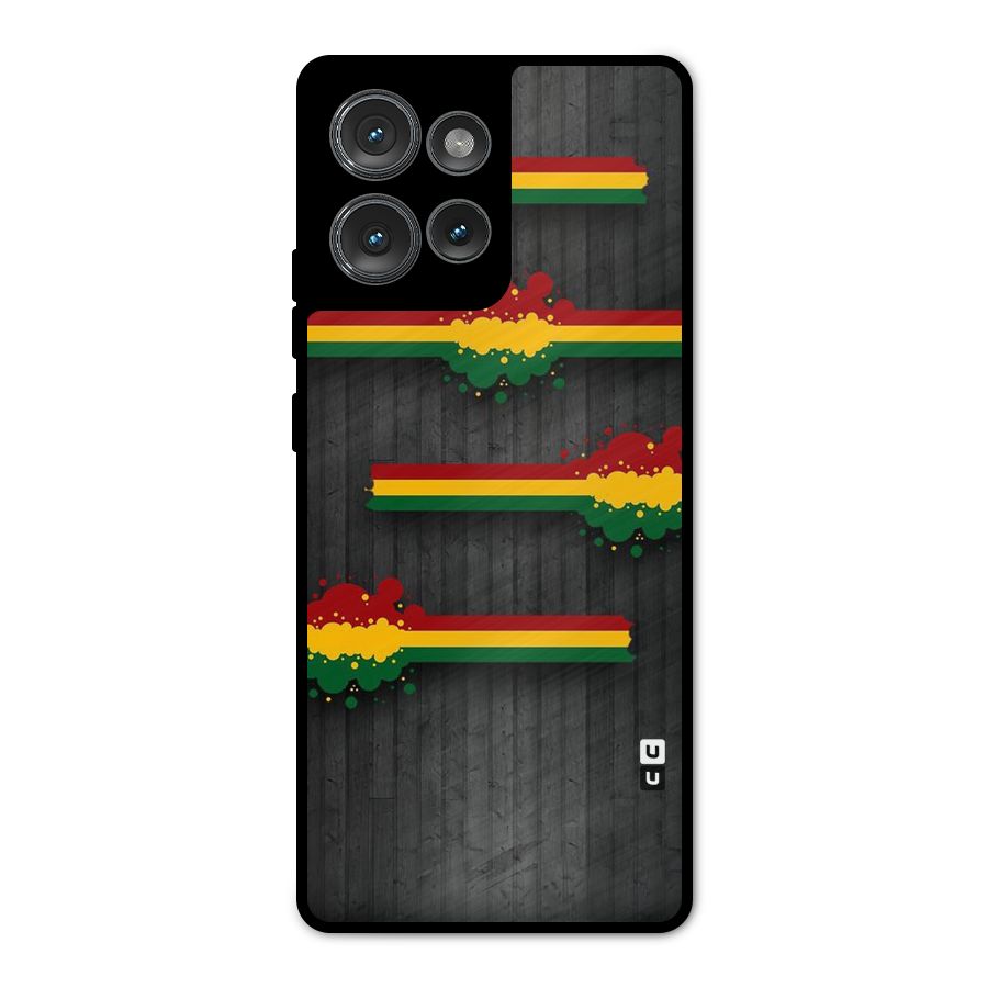 Tricolor Splash Design Metal Back Case for Motorola Edge 50