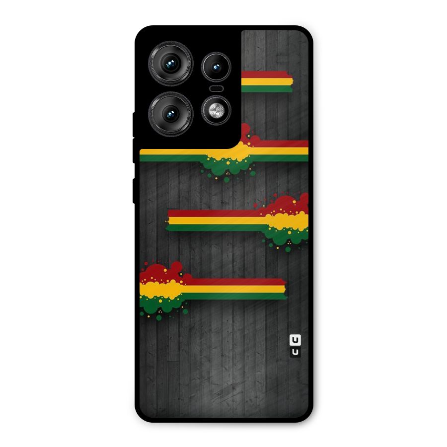 Tricolor Splash Design Metal Back Case for Motorola Edge 50 Pro