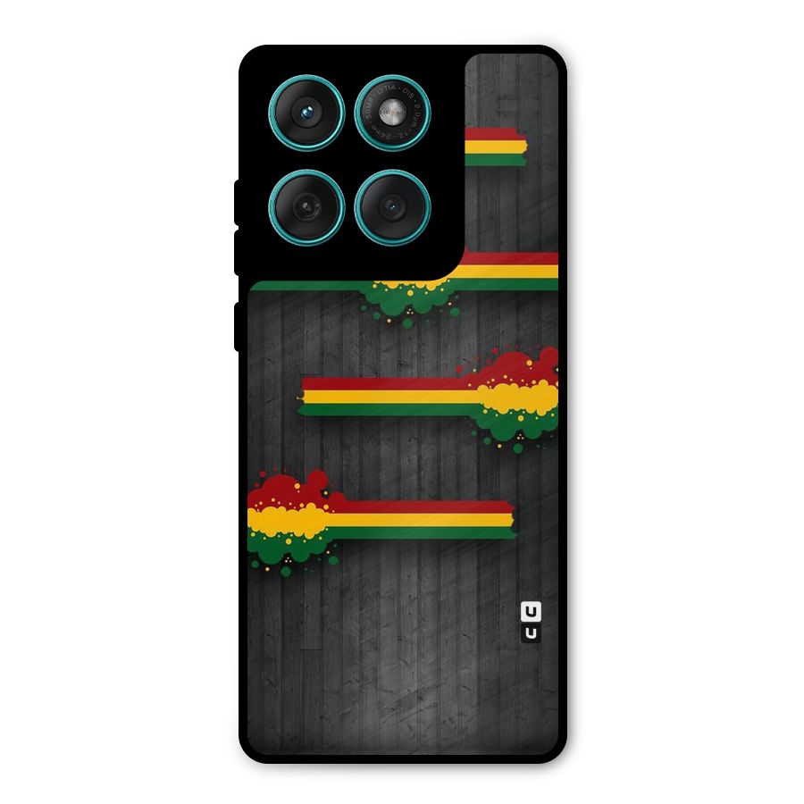 Tricolor Splash Design Metal Back Case for Motorola Edge 60