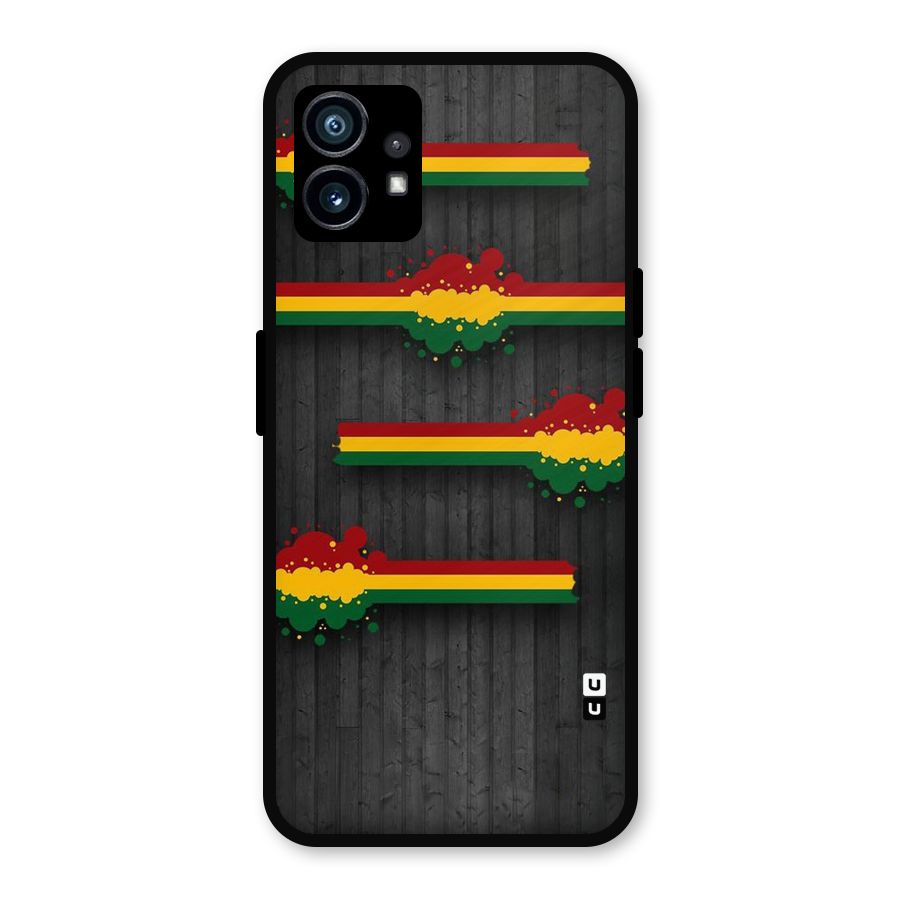 Tricolor Splash Design Metal Back Case for Nothing Phone 1