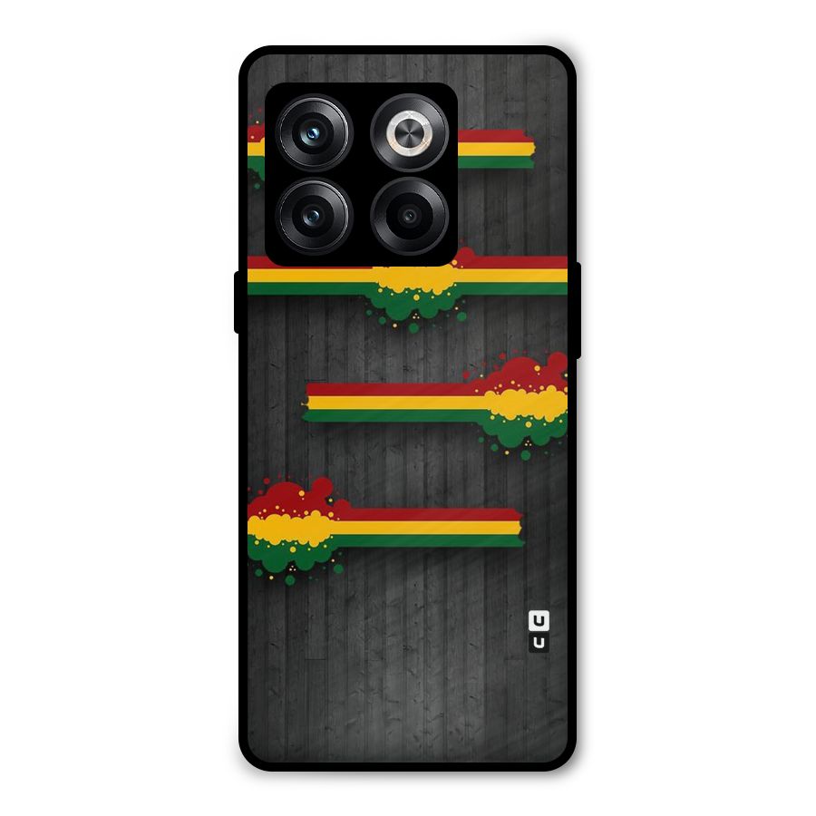 Tricolor Splash Design Metal Back Case for OnePlus 10T