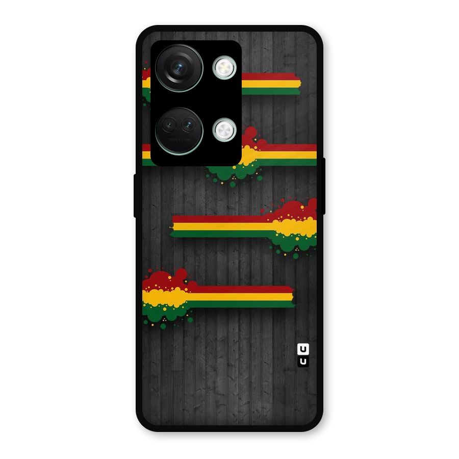 Tricolor Splash Design Metal Back Case for OnePlus Nord 3
