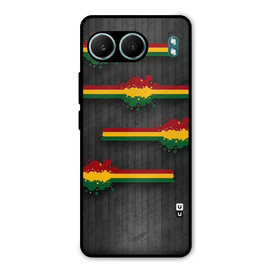 Tricolor Splash Design Metal Back Case for OnePlus Nord 4