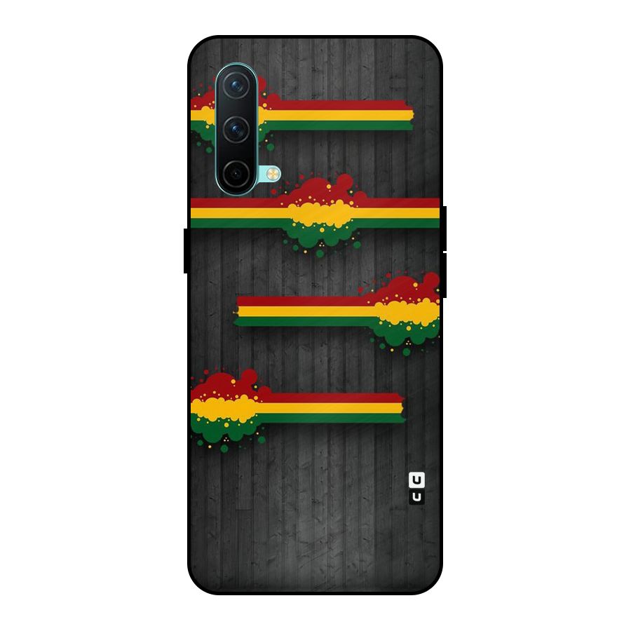 Tricolor Splash Design Metal Back Case for OnePlus Nord CE 5G
