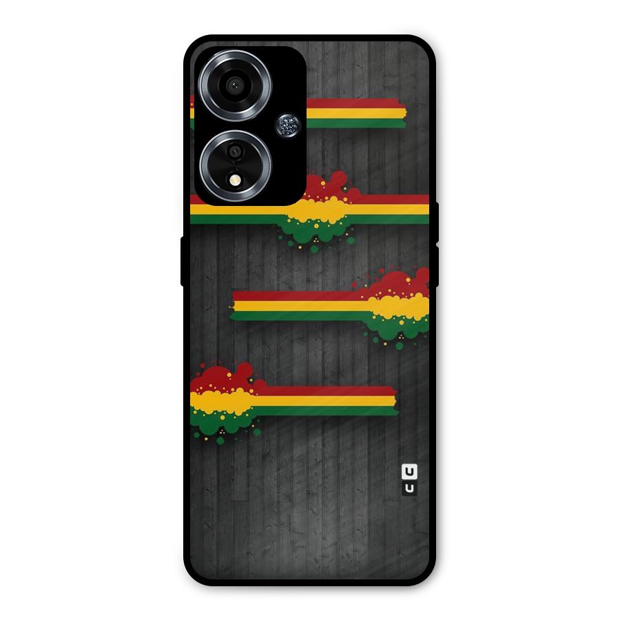 Tricolor Splash Design Metal Back Case for Oppo A59