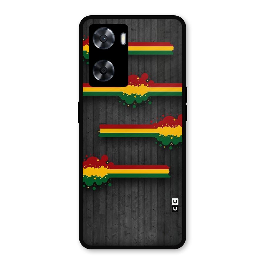 Tricolor Splash Design Metal Back Case for Oppo A77