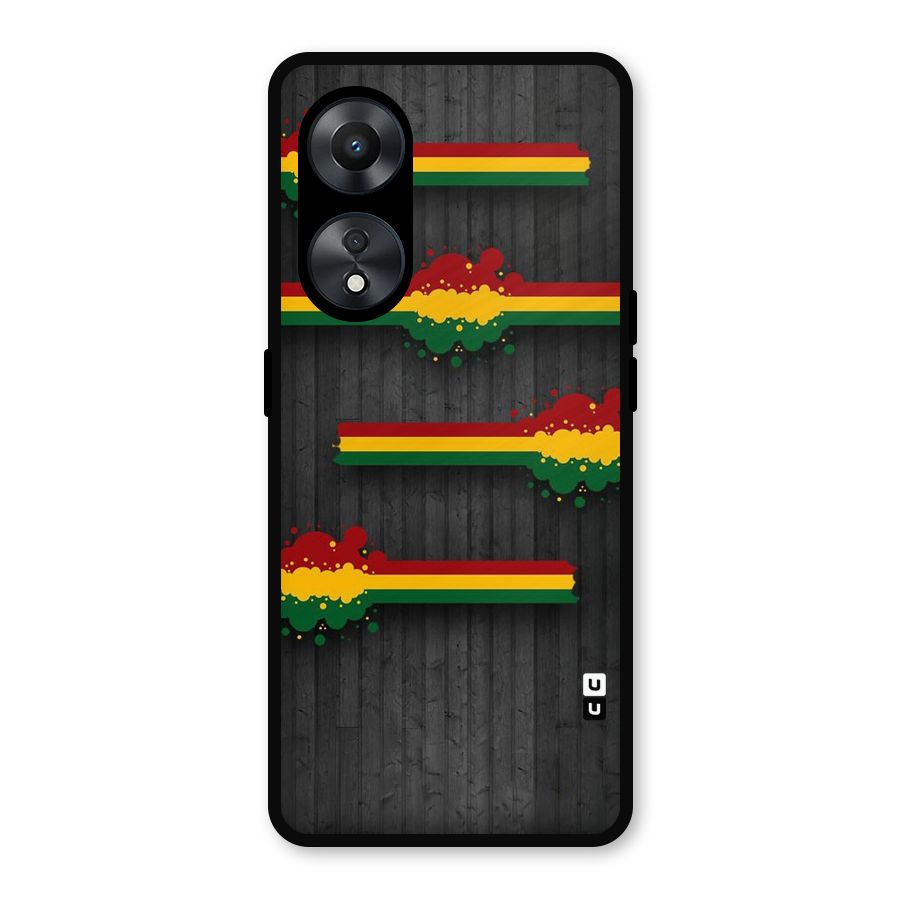 Tricolor Splash Design Metal Back Case for Oppo A78