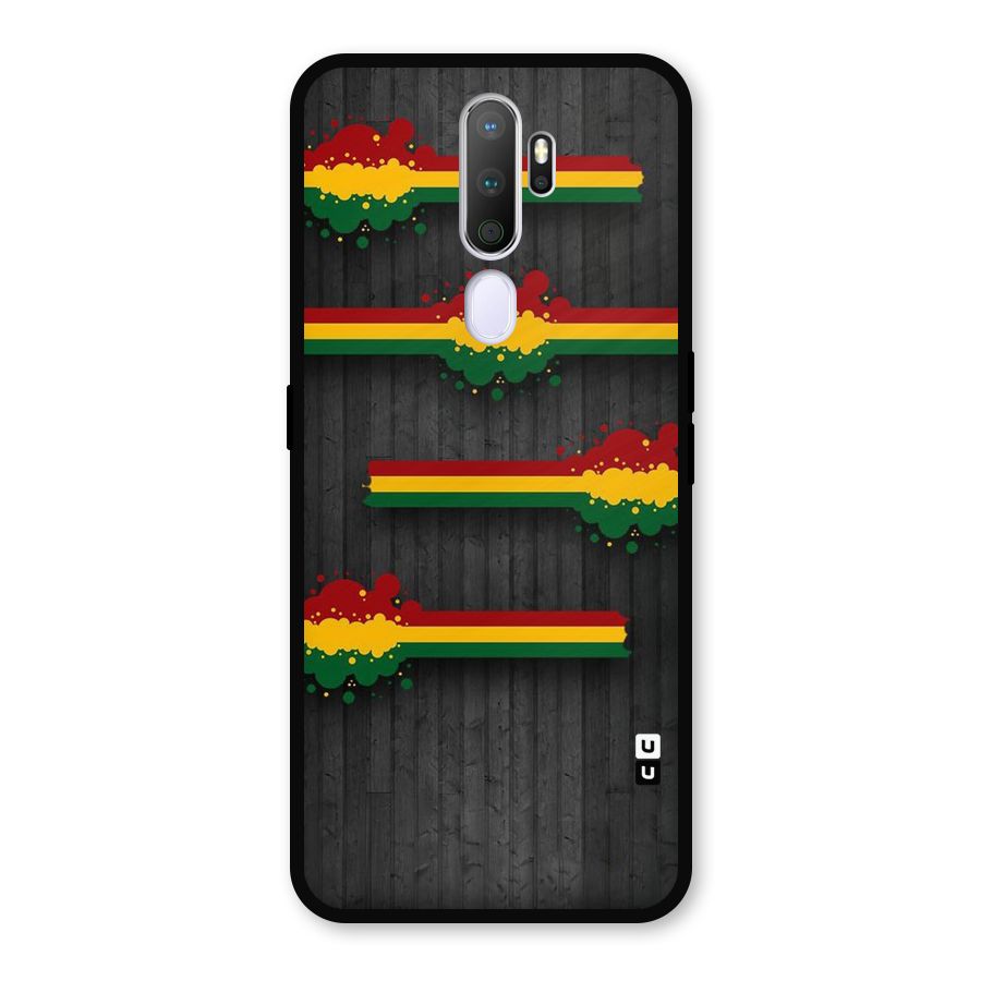 Tricolor Splash Design Metal Back Case for Oppo A9 (2020)