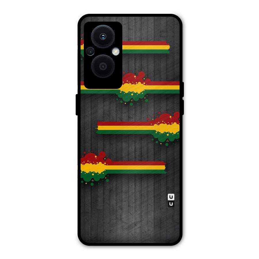 Tricolor Splash Design Metal Back Case for Oppo F21s Pro 5G