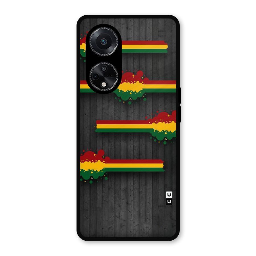 Tricolor Splash Design Metal Back Case for Oppo F23