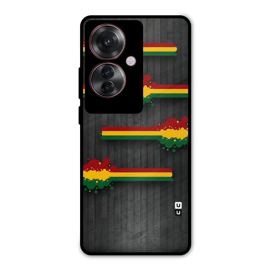 Tricolor Splash Design Metal Back Case for Oppo F25 Pro