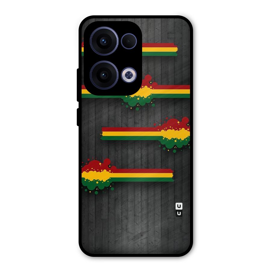 Tricolor Splash Design Metal Back Case for Oppo Reno13