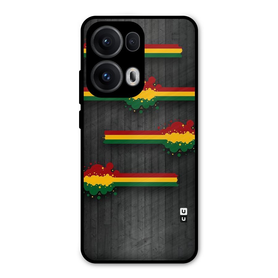 Tricolor Splash Design Metal Back Case for Oppo Reno13 Pro