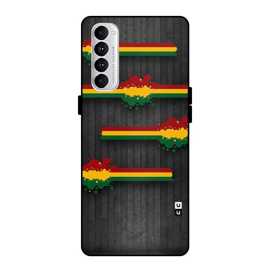 Tricolor Splash Design Metal Back Case for Oppo Reno4 Pro