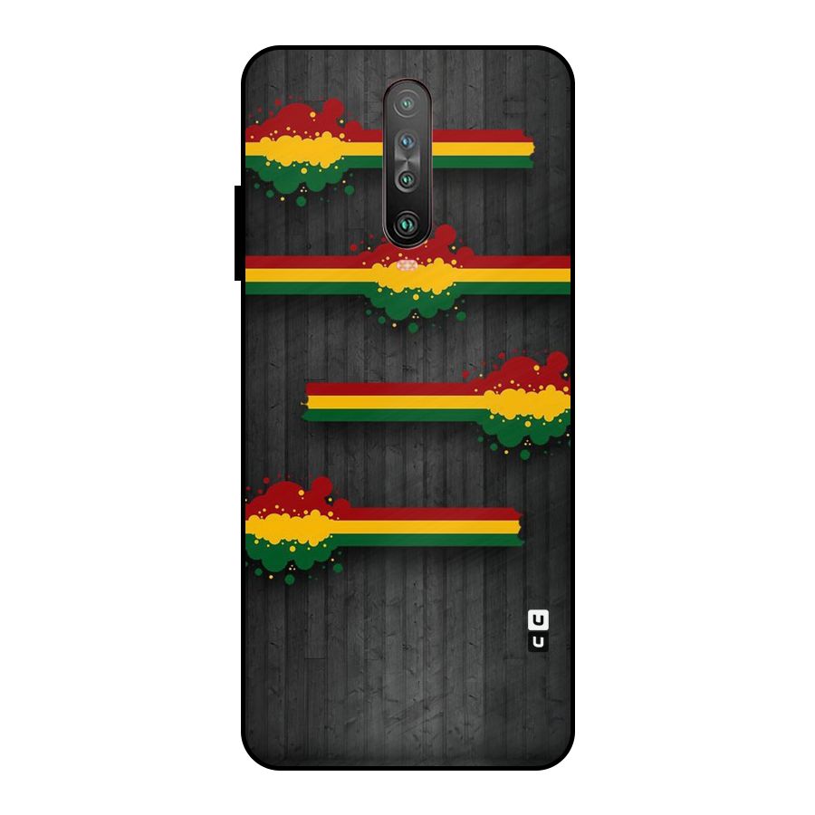 Tricolor Splash Design Metal Back Case for Poco X2