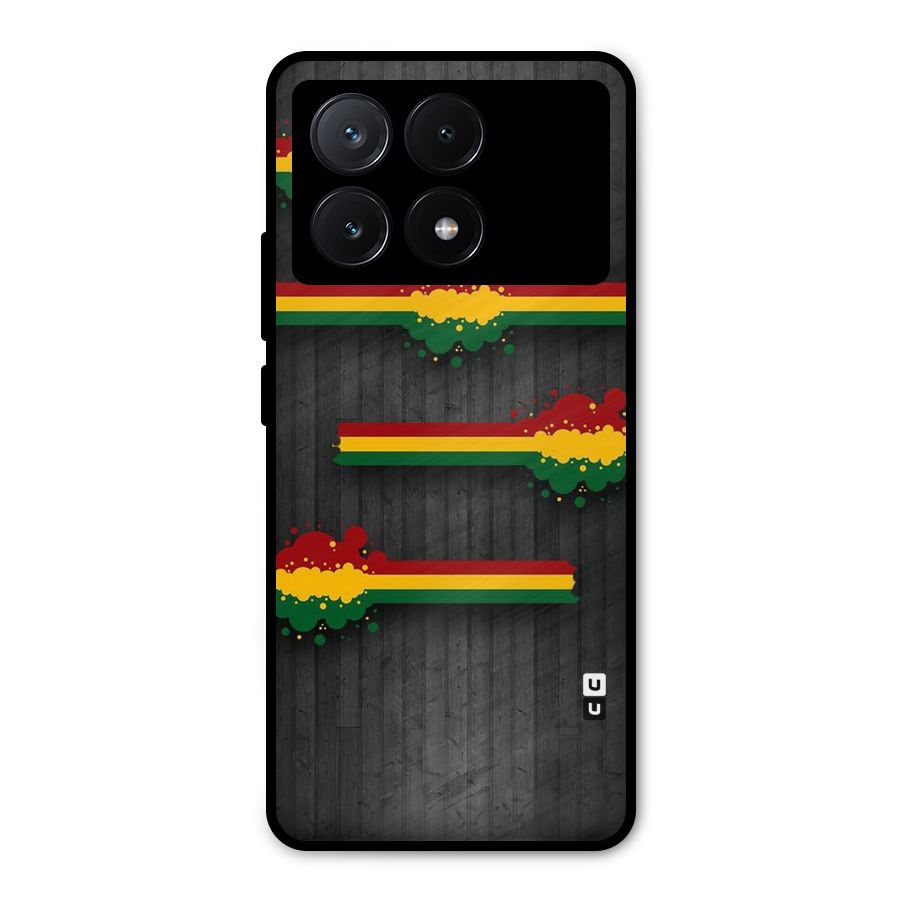 Tricolor Splash Design Metal Back Case for Poco X6 Pro