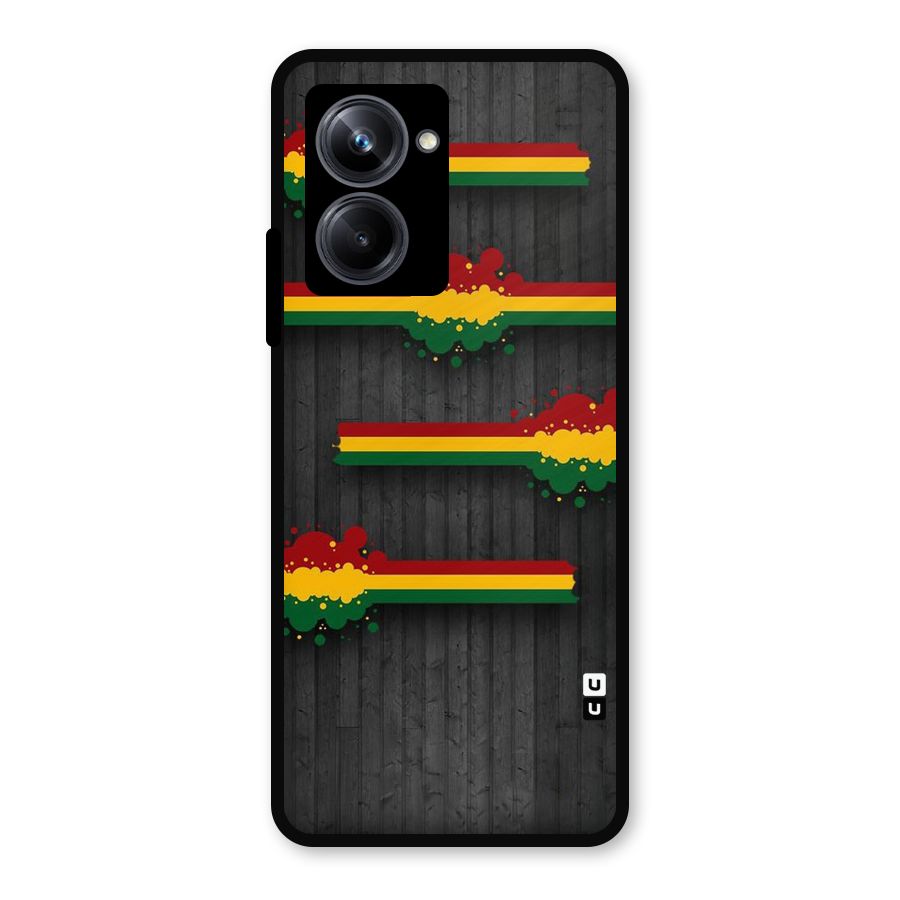 Tricolor Splash Design Metal Back Case for Realme 10 Pro
