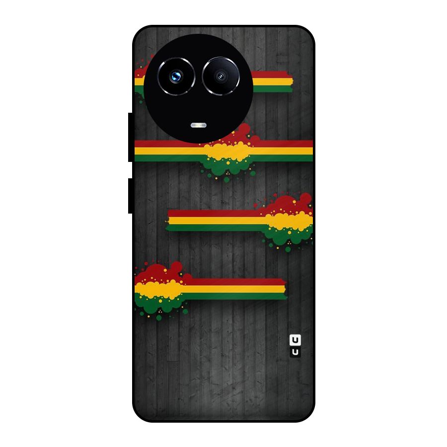 Tricolor Splash Design Metal Back Case for Realme 11 5G