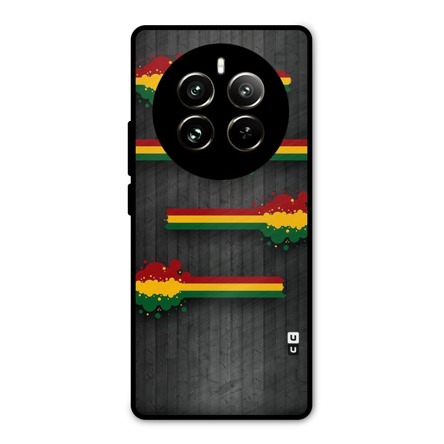 Tricolor Splash Design Metal Back Case for Realme 12 Pro