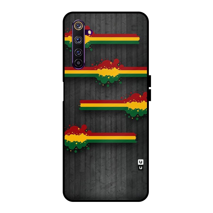 Tricolor Splash Design Metal Back Case for Realme 6 Pro