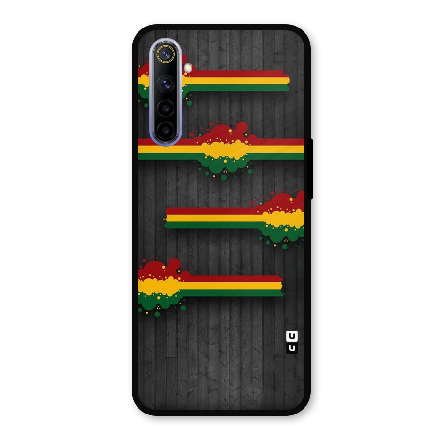 Tricolor Splash Design Metal Back Case for Realme 6i