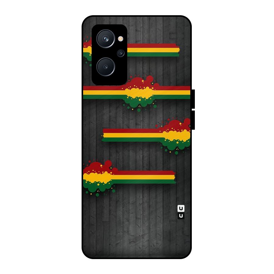 Tricolor Splash Design Metal Back Case for Realme 9i 5G